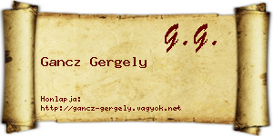 Gancz Gergely névjegykártya